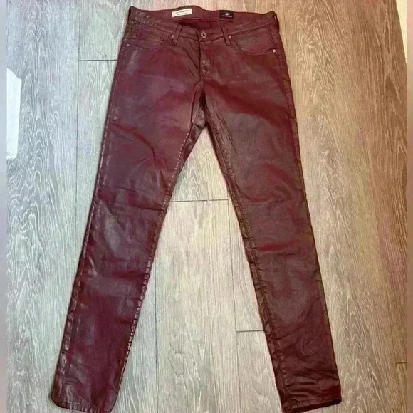 AG - ADRIANO GOLDSCHMIED Legging Ankle Super Skinny Leather Jean 27 #POY1288 - Picture 6 of 10